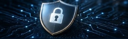 Digital security shield representing encrypted, segregated client accounts